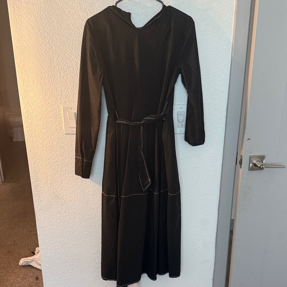 Zara Black Long-Sleeve Dress with Belt